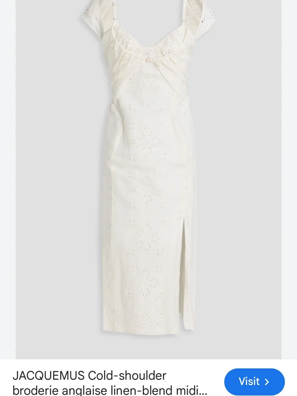 Jacquemus White Broderie Anglaise Linen-blend - Picture 3 of 6